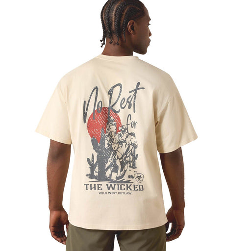 Ariat Men's Boxy "The Wicked" Short Sleeve Graphic Shirt - AI9G7 - Beige - Small - 1 ct - 1