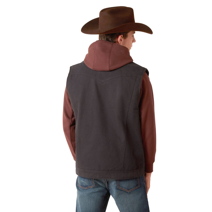 Ariat Men's Canvas Rancher Vest – Insulated Flannel - Lined Western Outdoor Vest - AIBB5 - Black - Small - 2