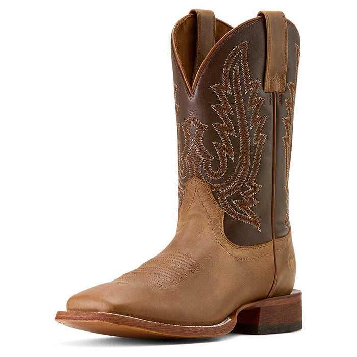 Ariat Men's Country Roads Wide Square Toe Cowboy Boot – Classic Western Leather Boot - AI3AS - Brown - 7D - 3