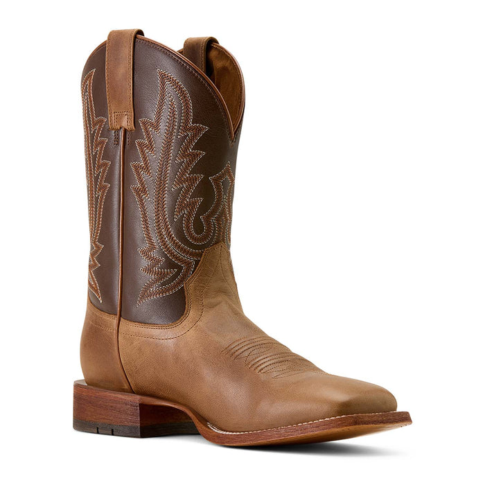 Ariat Men's Country Roads Wide Square Toe Cowboy Boot – Classic Western Leather Boot - AI3AS - Brown - 7D - 4
