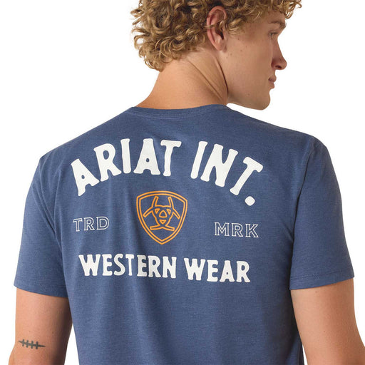 Ariat Mens Outline Shop Short Sleeve Shirt, Navy Western Wear - AI9CW - Navy Heather - Small - Each - 2