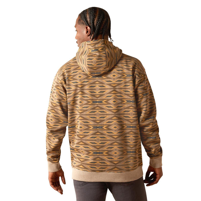 Ariat Mens Print Hoodie - AI8GW - Khaki Southwest - Small - Each - 5