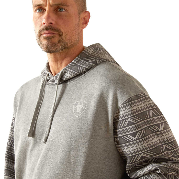 Ariat Mens Print Hoodie - AI8HB - Grey Geo Serape - Small - Each - 9