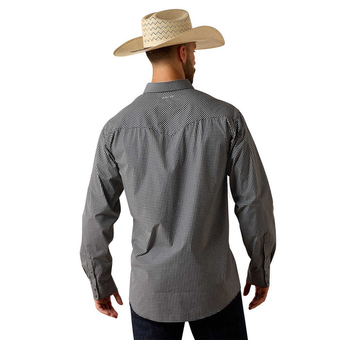 Ariat Mens Pro Series Western Classic Long Sleeve Snap Front Shirt - AI9EW - Black Plaid - Small - 1 ct - 9