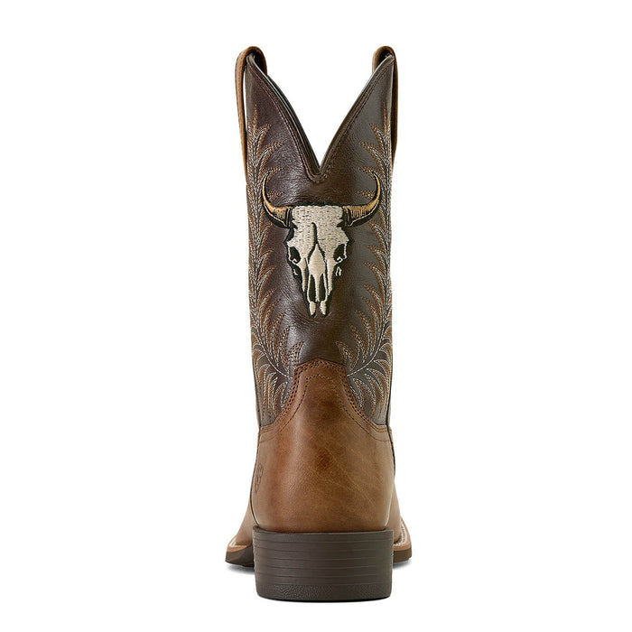 Ariat Men's Sport Steer Skull Boots - AI6BW - Sandstorm & Chocolate - 7 D - 5