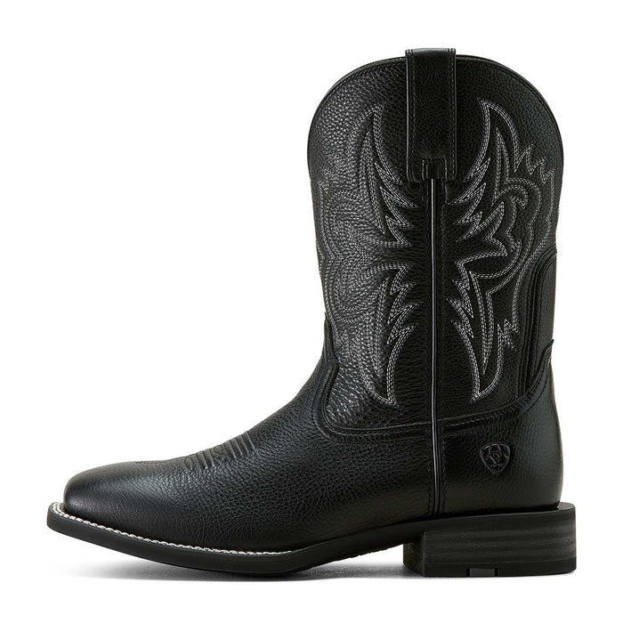 Ariat Mens Western Big Rig Wide Square Toe Cowboy Boot – Comfortable Durable Leather Work Boot - AIBLX - Black - 10 EE - 12