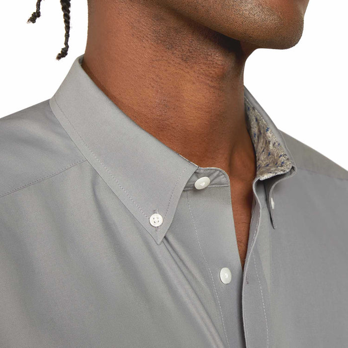 Ariat Mens Wrinkle Free Solid Classic Fit Long Sleeve Shirt - AI8GE - Solid Grey - Small - Each - 4