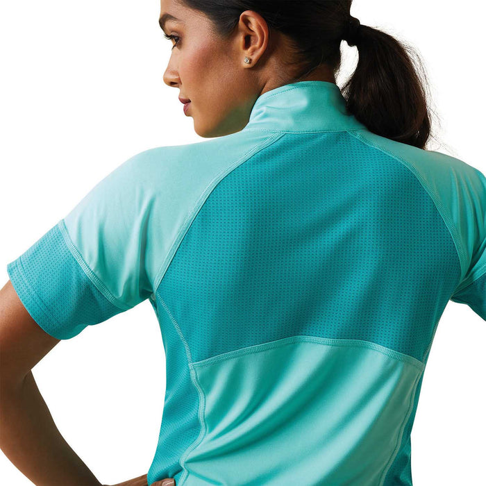 Ariat Women’s Cambria Jersey 1/4 Zip Baselayer – Lightweight Riding Shirt with UPF 50+ - AI222 - Pool Blue - Small - 5