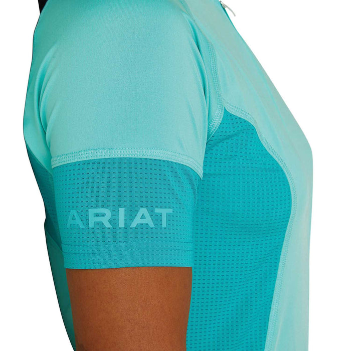 Ariat Women’s Cambria Jersey 1/4 Zip Baselayer – Lightweight Riding Shirt with UPF 50+ - AI222 - Pool Blue - Small - 3