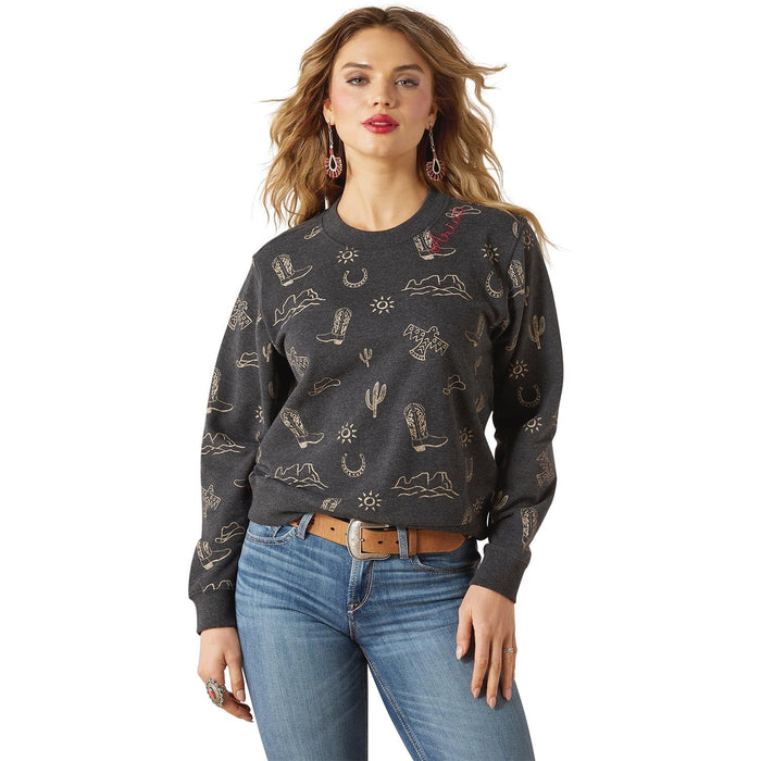 Ariat Womens Essential Crew Sweatshirt - AI8BL - Black - Small - Each - 4