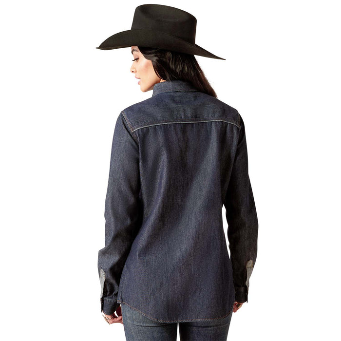 Ariat Women's Farriday Denim Long Sleeve Shirt - AI573 - Blue - Small - 2