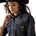 Ariat Women's Farriday Denim Long Sleeve Shirt - AI573 - Blue - Small - 3
