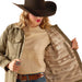 Ariat Womens Grizzly Quilted Barn Jacket – Warm Wind - Resistant Fleece - Lined Workwear Jacket - AIBBH - Green - Small - Each - 4
