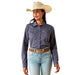 Ariat Women's Kirby Long Sleeve Collared Button - Down Shirt – Rider - Tested Stretch Poplin Equestrian Top - AIBNS - Blue Horseshoe - XSmall - 1