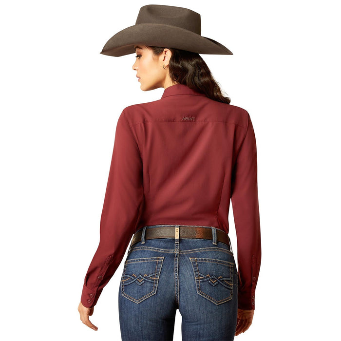 Ariat Women's Kirby Pro Shirt – Long Sleeve, Athletic Fit, UV Protection, Riding & Outdoor Wear - AI8B - Tawny Port - Small - Each - 2