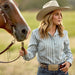 Ariat Women's Kirby Pro Shirt – Long Sleeve, Athletic Fit, UV Protection, Riding & Outdoor Wear - AIBPC - Green Bay Stripe - XSmall - Each - 9