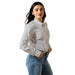 Ariat Women's Kirby Wrinkle - Free Long Sleeve Shirt – Figure - Flattering, Equestrian Performance Top - AI8S - Black & White - Small - 8