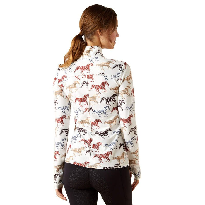 Ariat Women's Lowell 3.0 Long Sleeve 1/4 Zip Baselayer Shirt – Soft, Breathable, Performance Riding Top - AIBFV - Painted Ponies Print - Xsmall - 5