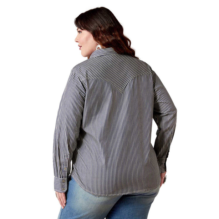 Ariat Women's Railroad Stripe Long Sleeve Shirt - AI578 - Indigo Stripe - Small - 2