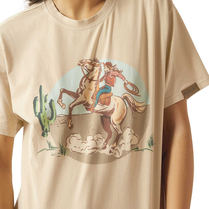 Ariat Women's Ranch Graphic T-Shirts - AI8CJ - Ride On - Oyster Grey - Small - Each - 6