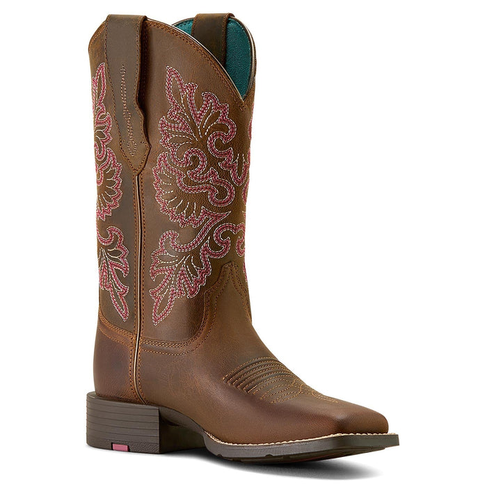 Ariat Women's Round Up Wide Square Toe StretchFit Boots - AI6BM - Sassy Brown - 7 - Pair - 4