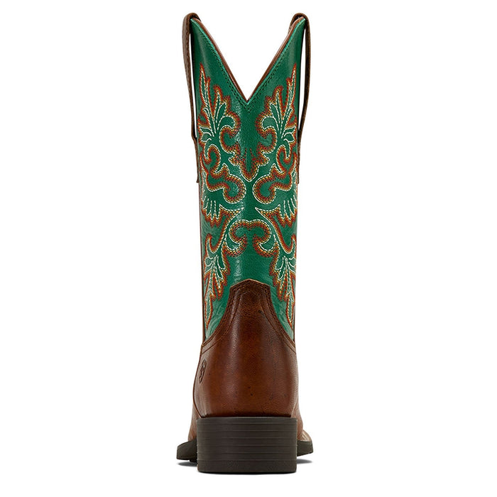 Ariat Women's Round Up Wide Square Toe StretchFit Western Boot - ADJF - Brown - 8B - 5
