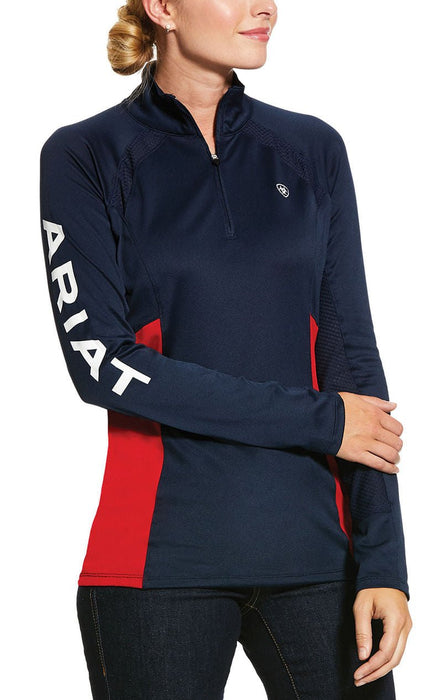 Ariat Women's Sunstopper Team 2.0 1/4 Zip Baselayer - AIHF-disc - Small - 12