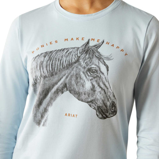 Ariat Youth Happy Long Sleeve Shirt – Organic Cotton Kids Equestrian Tee for Horse Lovers - Jeffers - Children > Girls > Shirts & Tees