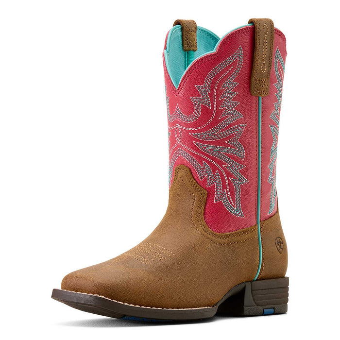 Ariat Youth Westwood Wide Square Toe Western Boots – Kids’ Durable Cowboy Boots - AI3A2 - Pink - 11 - 3