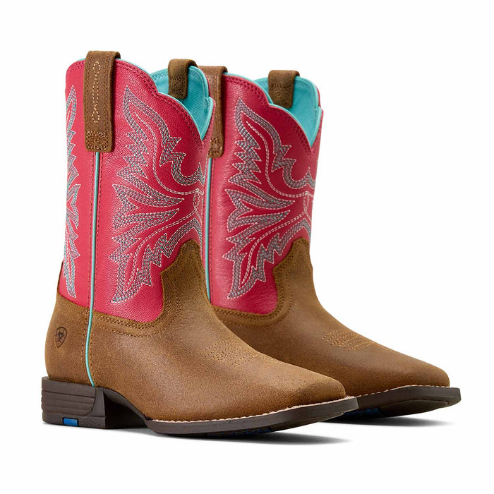 Ariat Youth Westwood Wide Square Toe Western Boots – Kids’ Durable Cowboy Boots - AI3A2 - Pink - 11 - 1