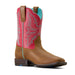 Ariat Youth Westwood Wide Square Toe Western Boots – Kids’ Durable Cowboy Boots - AI3A2 - Pink - 11 - 4