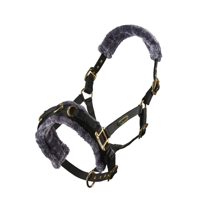 Arma Fleece Lined Lunge Cavesson – Adjustable Nylon Training Cavesson for Horses - SEP26V - Full - Black - 1