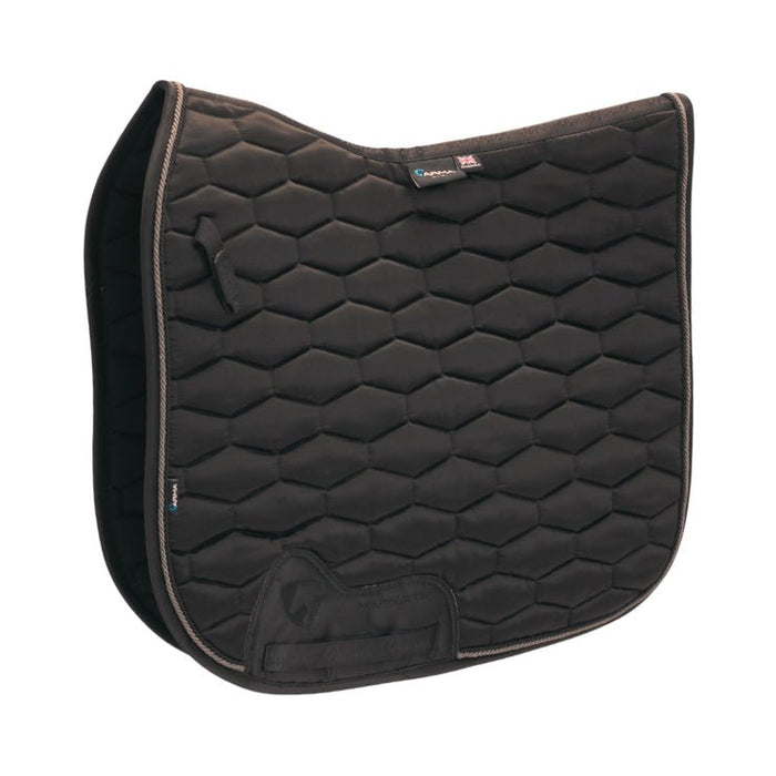 Arma Satin Dressage Saddle Pad for Horses – English Riding, Contoured Spine, Satin Finish - SEP2A6 - Black - 1