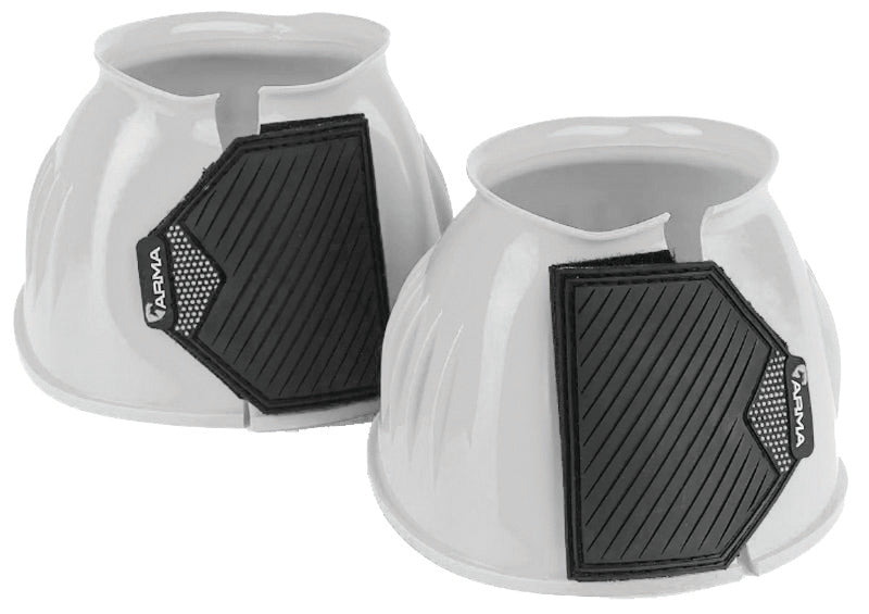 Arma Smooth Gloss Bell Boots for Horses, Pair - SEP2BG - White - Cob - 8