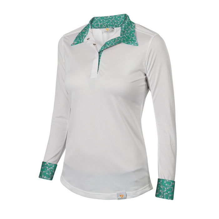 Aubrion Girl's Equestrian Style Long Sleeve Show Shirt - SEP5AG - Small - Horse Shoe - 5