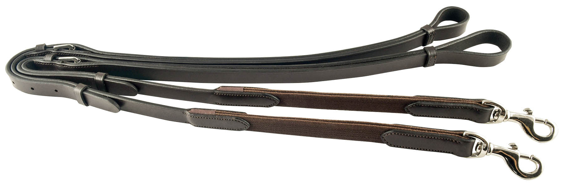 Side Riens Avignon Leather & Elastic Horse Side Reins, Black/Havana — Lambert Vet ...