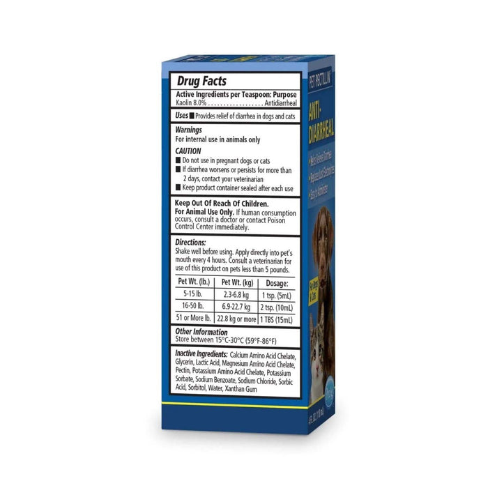 PET Pectillin, 4 oz – Diarrhea Relief for Cats and Dogs with Pectin & Kaolin