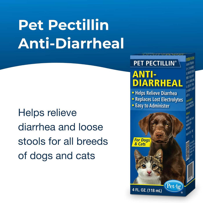 PET Pectillin, 4 oz – Diarrhea Relief for Cats and Dogs with Pectin & Kaolin