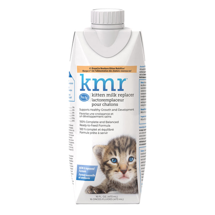 PetAg KMR Kitten Milk Replacer Liquid Supplement Ready-to-Feed Formula with Vitamins 16 fl-oz Size 16 oz