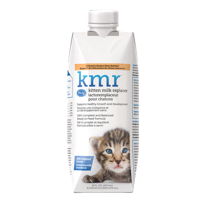 PetAg KMR Kitten Milk Replacer Liquid Supplement Ready-to-Feed Formula with Vitamins 16 fl-oz Size 16 oz