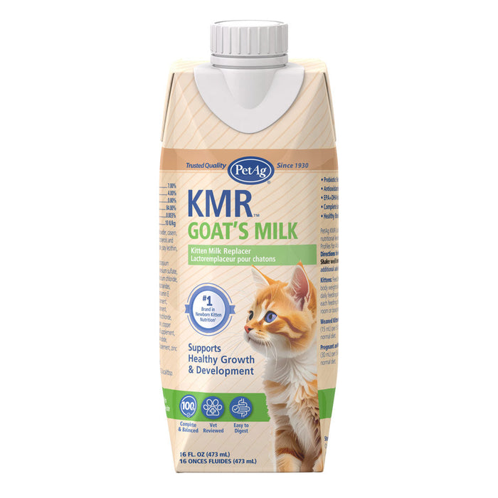 PetAg Goats Milk KMR Liquid Kitten Milk Replacer Ready-to-Feed Formula 16 oz. Size 16 oz