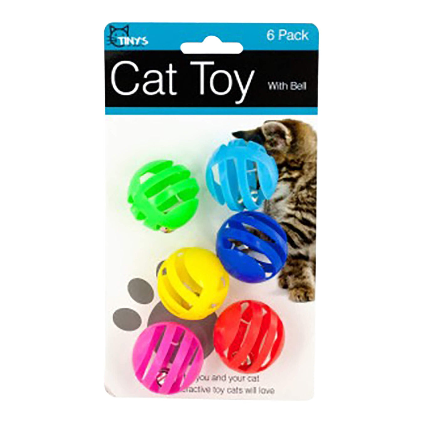 Balls with Bells Cat Toys Set, Assorted, 6 pk - KL22E - Assorted - 6pk - 1