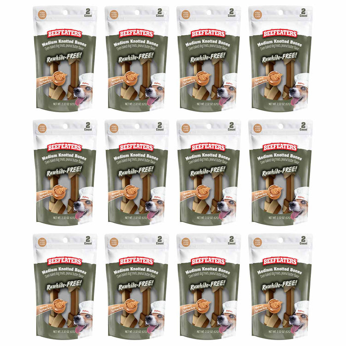 Beefeaters Rawhide Free Knotted Dog Bone - 031BE-02513-12 - Chicken - Medium, 2ct, Case of 12 - 5