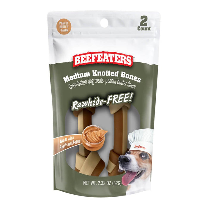 Beefeaters Rawhide Free Knotted Dog Bone - 031BE-02513-12 - Chicken - Medium, 2ct, Case of 12 - 6