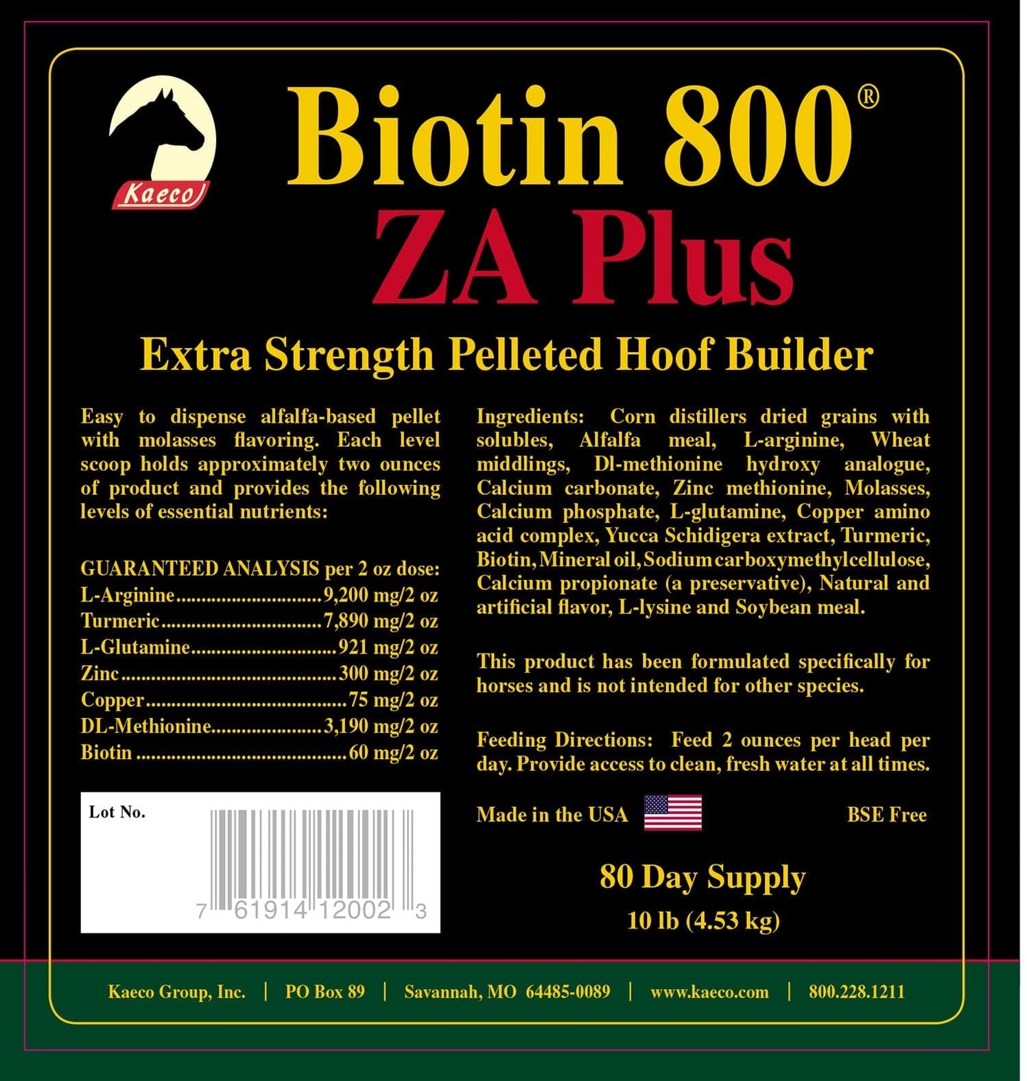 Biotin 800 ZA Plus for Horses, Pellets — Lambert Vet Supplies