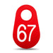 Bock's Red Nylon Numbered Identification Tags, 1 - 100, Single Tag - DAWJ - 67 - Red - 9