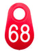 Bock's Red Nylon Numbered Identification Tags, 1 - 100, Single Tag - DAWL - 68 - Red - 2