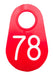 Bock's Red Nylon Numbered Identification Tags, 1 - 100, Single Tag - DAWL - 68 - Red - 3