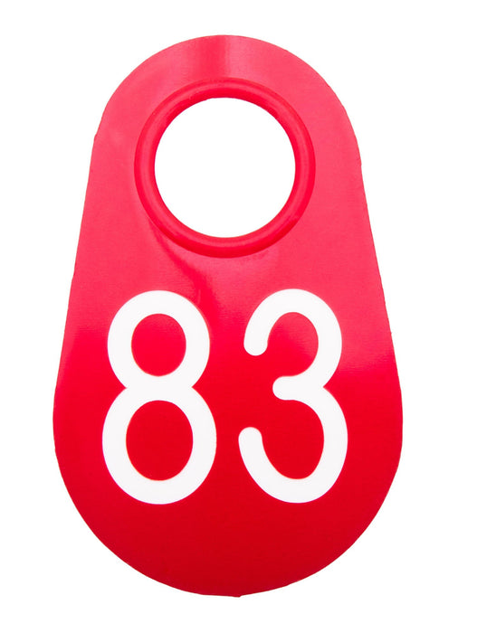 Bock's Red Nylon Numbered Identification Tags, 1 - 100, Single Tag - DAX5 - 83 - Red - 5