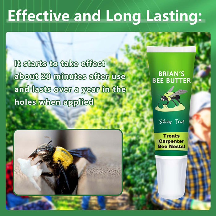 Brian's Bee Butter Sticky Trap for Carpenter Bees, Wasps, & Ants, 3 oz - BBTD - 3 oz - 5
